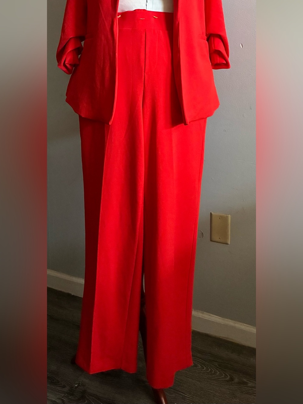 Fashion Nova Wide‑Leg Pants — Fiery Red/Orange — Size 1X